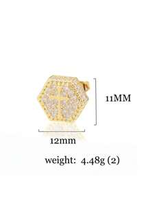 2pcs Unisex Simple Copper Cross Stud Earrings, Suitable For Parties & Travel - Earrings - View 11