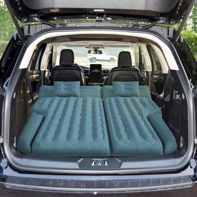 SUV Air Mattress Bed Car Mattress For SUV, Double-Sided Flocking Travel Camping Bed Car Air Mattress, Car Sleeping Mattress Bed For Universal SUV With Car Air Pump 2 Pillows