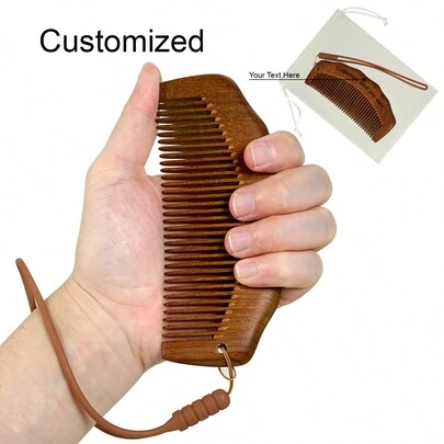 1 Pc Personalised Custom Wooden Labor Comb, Mama Natural Birthing Comb For Labor Pain | Wooden Comb For Women - Labor Comb For Labor And Delivery Essentials | Wood Comb For Pregnancy Contraction, Labor Pain Relief & Labor Gifts For Women, Portable Flat Comb, Mother's Gift/Friend Gift / Family Gift/Kid Gift, Multi-Functional, Ornamental, Letter,Christmas Beauty Accessories