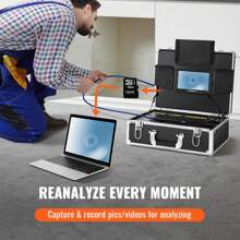 Sewer Camera 100 Ft 30 M 7 Screen Pipeline Inspection Camera With DVR Function Waterproof IP68 Camera 12 Pcs Adjustable LEDs With A 16 GB SD Card For Sewer Line Duct Drain Pipe Plumbing