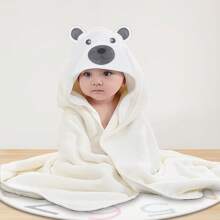 1 pieza Bata de baño con capucha y bordado de dibujos animados para bebé, regalo de Halloween, apta para el baño, el hogar y uso al aire libre: se puede usar como manta, manta y bata de baño