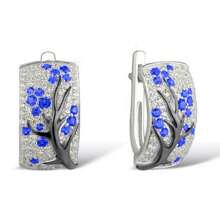 獨特的銀色梅花花紋耳環,優雅的花卉珠寶禮物,男女都合適 - 銀色 - 查看 9