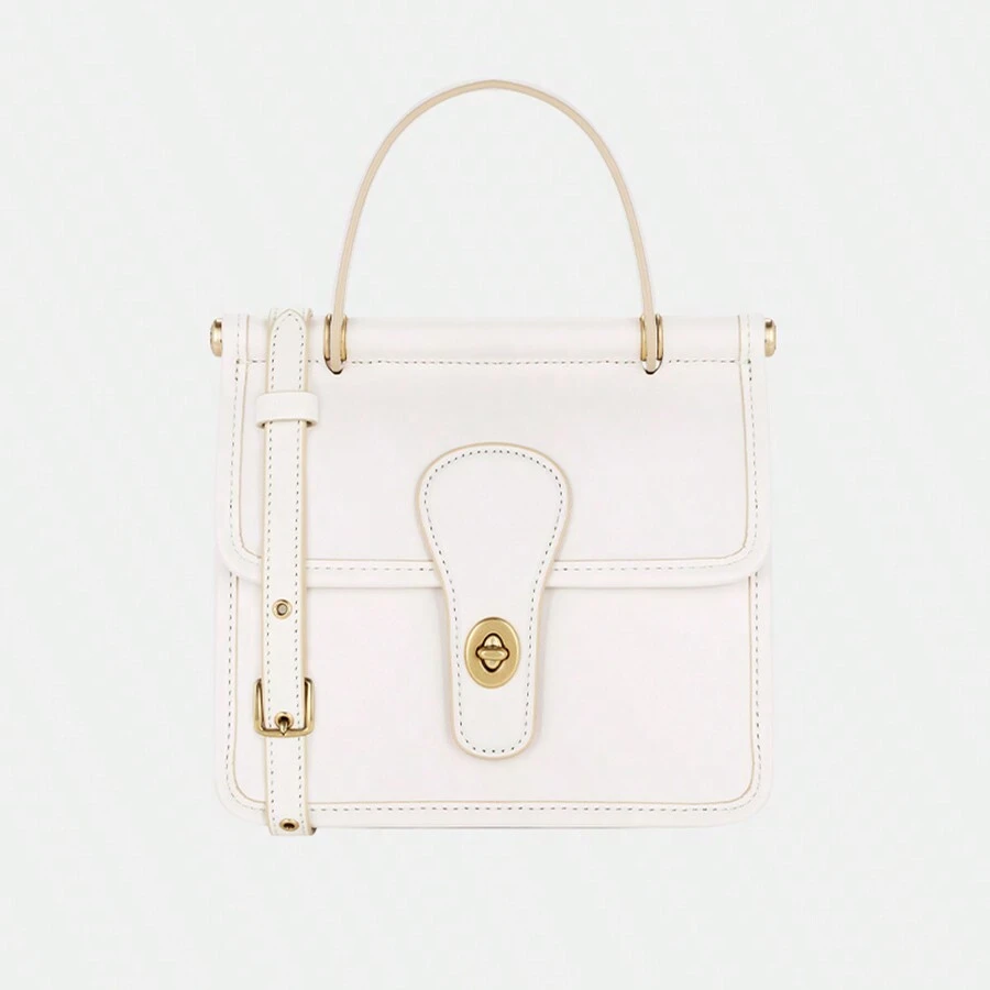 Coach Poșetă de umăr cu mâner superior din piele Willis, în stil elegant, cu curea reglabilă, închidere cu blocare 5789 B4HA