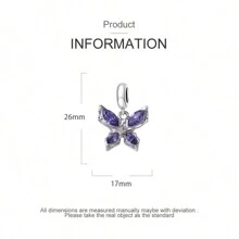 1pc Y2K Style Purple Bow-Knot Design Beaded Pendant, Zinc Alloy Material, Suitable For Bracelet Making DIY, Gift And Personal Use Valentines - Multicolor - View 8
