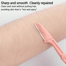 6pcs Safety Foldable Eyebrow Razors, Stainless Steel Blade Beauty Tool For Beginners - Multicolor - View 6