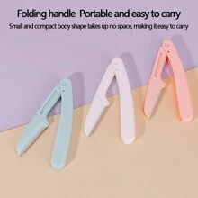 6pcs Safety Foldable Eyebrow Razors, Stainless Steel Blade Beauty Tool For Beginners - Multicolor - View 3