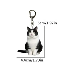 1 件 2D 亚克力奶牛猫蓝猫形吊坠钥匙扣背包装饰礼品配件汽车配件包饰背包适合学校字母 - 彩色 - 查看 11