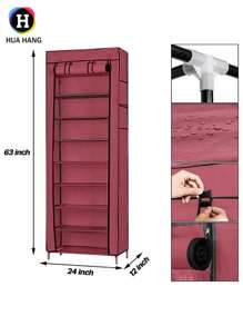 Mueble  zapatero con 9 baldas. Mueble organizador con cubierta antipolvo y espacio - Multicolor - Ver 5