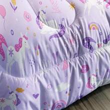 Unicorn 3 Piece Bedding Set Purple 3 Pieces Bedding Set For Girls,Unicorn Comforter Set Room Decor,Rainbow Clouds Star Quilt Set  (1 Comforter 2 Pillowcase),All Seasons - Màu tím - Xem 5