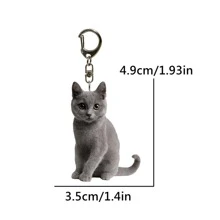 1 件 2D 亚克力奶牛猫蓝猫形吊坠钥匙扣背包装饰礼品配件汽车配件包饰背包适合学校字母 - 彩色 - 查看 10