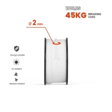 Paracord 2mm 100% Nylon Rope (30m-50m), Type I Nylon Cord With 1 Core - Max. 45kg (100lbs) Tactical Nylon Rope - White - View 4