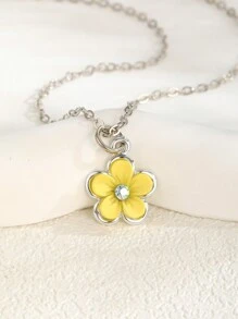 1 chiếc vòng cổ mặt dây chuyền hình hoa nhiều màu sắc xinh xắn, thời trang, phù hợp cho bé gái và trẻ em, tinh tế cho các bữa tiệc, trang phục mùa hè, sử dụng hàng ngày và làm quà tặng sinh nhật. - Nhiều màu - Xem 9