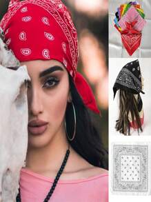 1 Miếng Của phụ nữ Cổ điển Mẫu Paisley Khăn rằn Quấn đầu Đúng mốt Cái cổ Khăn quàng cổ / Dây buộc tóc / Thắt lưng - Nhiều màu - Xem 3