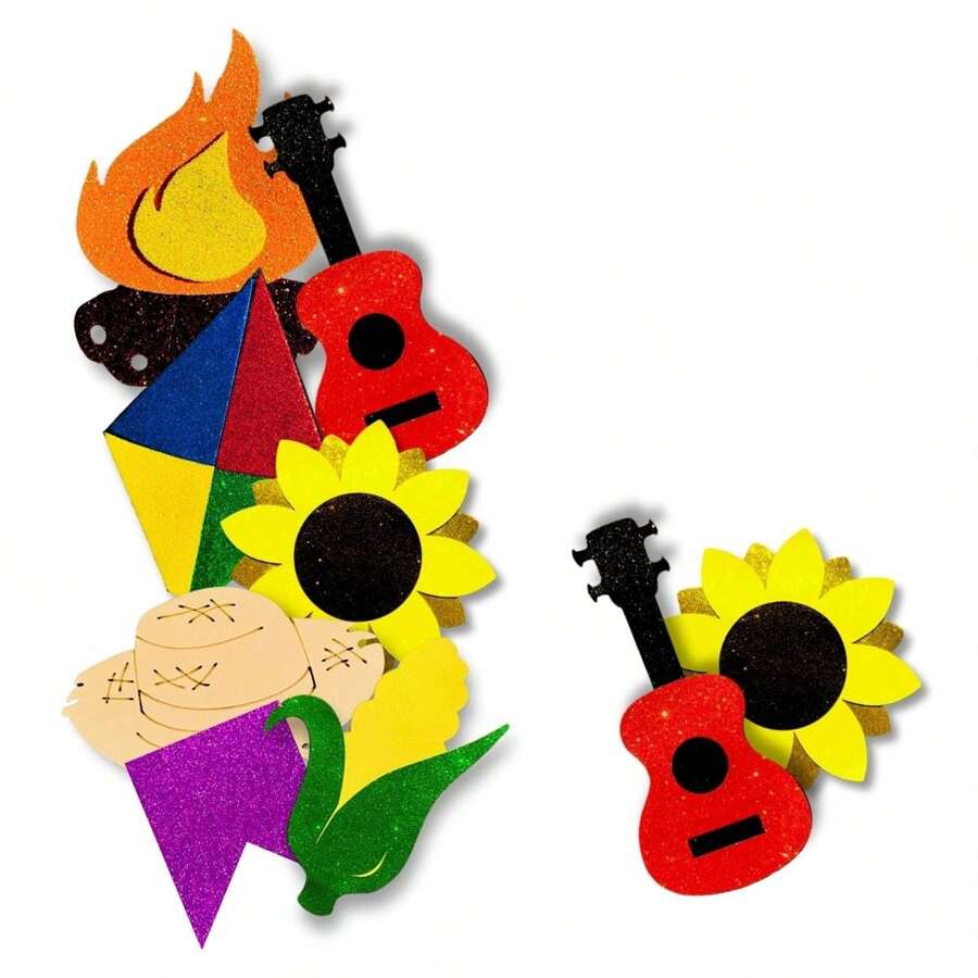 Kit 50 Mix Mini EVA Applique Festa Junina Decoration Assorted 3.5cm - Nhiều màu - Xem 1