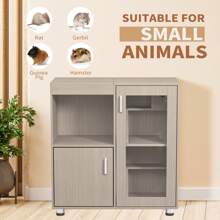 Guinea Pig Cages,4-Tier Hamster Cage Wood With Storage Cabinet, House For Rat Chinchilla, Openable Top, Acrylic Windows, Living World Deluxe Habitat X-Large