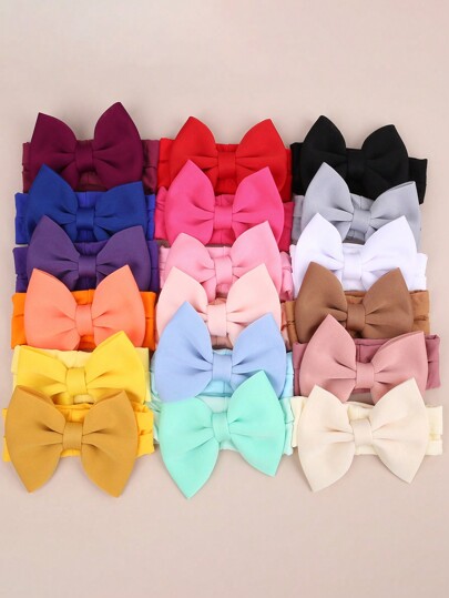 3pcs/Set Toddler Little Soft 5 Inch Hair Bow Nylon Wide Infant Headbands Good Elasticity For Warm Daily Photo Outdoors