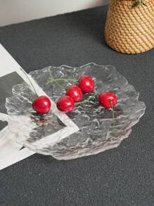 1 pièce/5 pièces Assiette en verre dépoli style INS Plat à collation à la maison, Plat à sauce, dessert, pâtisserie, Plateau de table de nuit, Rangement pour bijoux pour boucles d'oreilles, colliers et bagues Cadeau de Noël, Fournitures scolaires