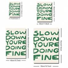 1 件带框/无框“放慢脚步，做美好的事情”印刷艺术帆布海报印刷美学墙面艺术励志绘画现代励志名言图片适用于宿舍、公寓、办公室、客厅、卧室、家居装饰