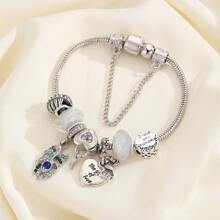 1pc Fashionable Charm Mermaid Tail Rainbow Cloud Feather Sun Moon Star Pendant Women's Everyday Summer Style Bracelet