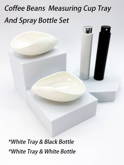 KTshxap 1 件多色咖啡豆定量杯托盘、咖啡定量器皿、意式浓缩咖啡配件（适用于咖啡师）、陶瓷咖啡豆称重盘、量杯、返校学校用品