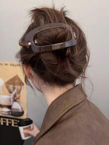 4pcs Minimalist Ellipse Shape Hair Clips, Elegant Women's Hair Accessories, For Holding Hair In Place - Multicolor - View 3