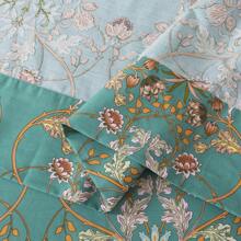 Zusbest Zusbest 4 Pcs Percale Cotton Teal Blue Bed Sheets Set Boho American Style Bedding Luxury Soft Breathable Crisp Bed Deep Pocket Fitted Sheet For All Season