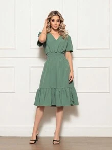 Women Midi Dresses - màu xanh lá - Xem 3