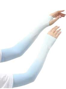 1入/套或2入/套 組隨機顏色新漸變顏色冰絲袖套，男女適用，適用於戶外騎行和駕駛，防紫外線 - 彩色 - 查看 8