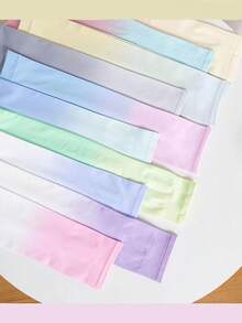 1入/套或2入/套 組隨機顏色新漸變顏色冰絲袖套，男女適用，適用於戶外騎行和駕駛，防紫外線 - 彩色 - 查看 4