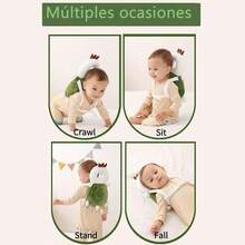 Bebé 1 pieza Almohada de tortuga Antigolpes Protector Cabeza Acolchadas - Verde militar - Ver 2