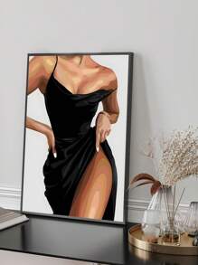 1 pieza Póster de lienzo sin marco, arte moderno, mujer, africana sexy-americana, cartel de pintura al óleo de tipografía de cita de arte, regalo ideal para dormitorio, sala de estar, comedor, cocina, estudio, baño, pasillo, dormitorio, pared arte, decoración de pared, decoración del hogar, pintura de lienzo de decoración de habitaciones
