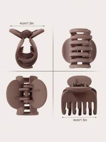 3 Stück Haarklammern mit doppelter Zahnreihe für dünnes Haar, 4,1 cm (ca. 1,6 Zoll) mittlere Größe, matte rutschfeste Kurzhaar-Accessoires für Frauen und Mädchen, Lässig Hair Jaw Clip, Haarklammern, Haarklemmen, Haarfänger-Clip, Schulsachen, College