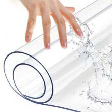 1pc Extra Thick PVC Tablecloth, Transparent Waterproof Heat Resistant Scratches-Proof Table Cover, Ideal For Home Dining Room, Hotel, Restaurant And Household Use