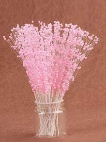 1Pack/10pcs 4mm Faux Pearl Spray Bead, Wedding Bouquet Holiday Flowers Wire Stems, White Faux Pearl Stick, For Craft Bouquet Decoration DIY, Home Party Wedding Christmas Garland Table Floral Arrangement, Wedding Bridal Holding Flowers Bouquet Cake Dessert Table Decor, Home Decor, Room Decor, Desktop Decor, Christmas DIY Home Accessories - Pink - View 2