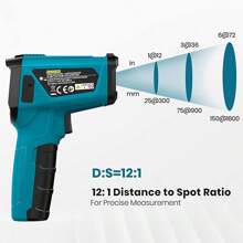 Tilswall Infrared Thermometer, -58°F To 1472°F(-50~800°C), Non-Contact Digital Laser Thermometer With Probe, Adjustable Emissivity, High/Low Temperature Alarm, For Cooking/BBQ/Freezer(NOT For Human) - 藍色 - 查看 2