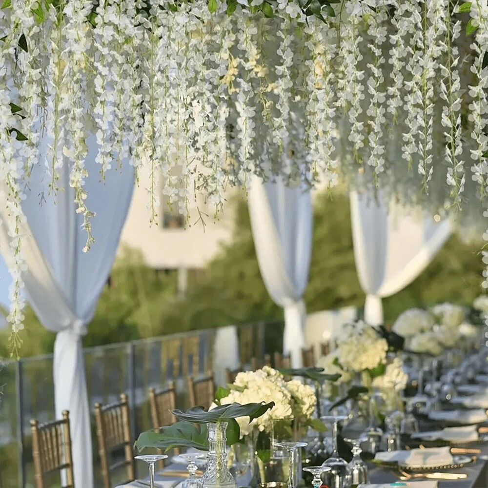 Artificial Wisteria Vine Garland - 40 Branches, 6 Feet, Silk Hanging ...