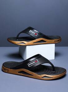 Men's Fashionable Slip-Resistant Soft-Soled Flip-Flops, Summer Wear, Outdoor Use, Lightweight, Casual Style