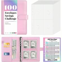 100 Envelopes Money Saving Challenge, Savings Challenges Book With Envelopes & Challenge Tracker, Motivational Process To Save $5050, Money Saving Binder 100 Pocket Pre-Numbered Best Gifts Birthday Graduation - Multicolor - View 11