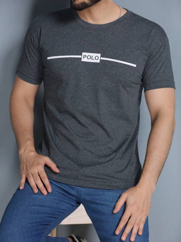 YLF MODAS Camiseta Masculina Estampa POLO 100%Algodão Fio 30.1 Penteado