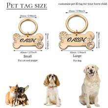Bone Personalized Dog Tags - Double Sided Engraved Pet Name Tags For Pets Double Sided Stainless Steel Pet Id Tags - Rose Red - View 14