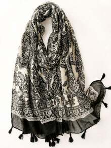 New Breathable Fringe Shawl, Elegant Design Scarf Fashion Women Silk Scarf, Vivid Color Women Spring/Summer Oversized Long Scarf For Outdoor Sun Protection Beach Wrap, Versatile Head Wrap - Multicolor - View 16