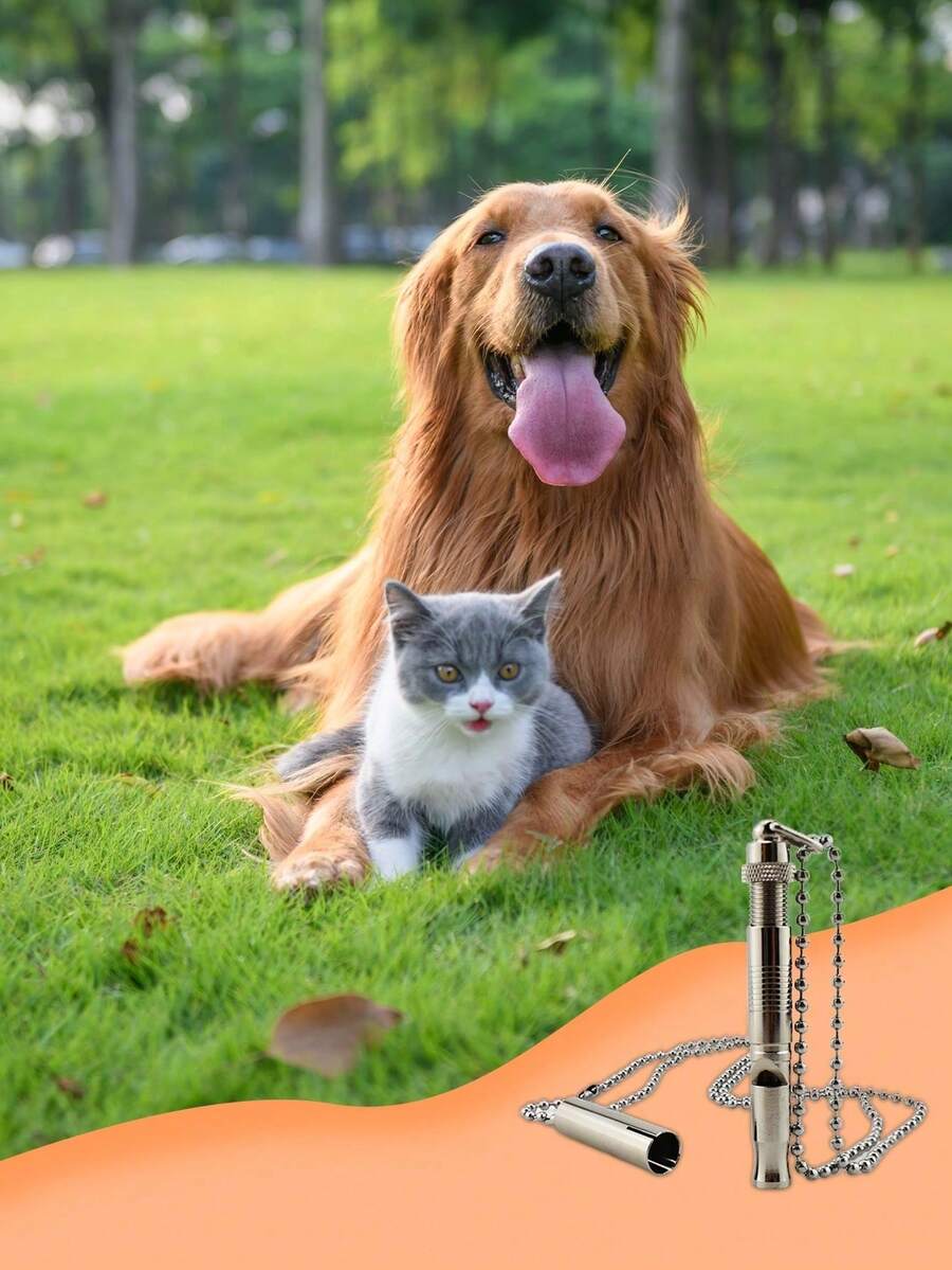1入組寵物訓練哨，幼犬訓練行為輔助配件，藍色防吠噪控制器，用於召回和調控寵物行為 - 銀色 - 查看 1