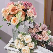 1pc 7-Đầu hoa mẫu đơn nhân tạo hoa cẩm tú cầu hoa hồng lụa trang trí phòng khách phòng ngủ tiệc cưới cô dâu cây giả bình hoa phụ kiện - Nhiều màu - Xem 9