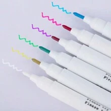 8 件/套：6 件水溶性可擦除织物标记笔 + 1 件铝制缝纫测量工具 + 1 件软伸缩尺，用于缝纫消失墨水笔、织物标记和描图工具（随机款式、随机颜色）