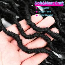 New Faux Locs Crochet Hair 36 Inch Soft Crochet Locs For Butterfly Locs Goddess Locs Crocher Hair For Women Synthetic Braiding Hair Extensions - Black - View 7