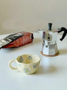 1个大容量耐高温ins风可爱手工揉捏不对称陶瓷咖啡杯马克杯花朵陶瓷杯咖啡杯抹茶茶杯燕麦杯小花朵早餐杯生日圣诞节万圣节复活节青年节居家办公室咖啡厅用礼物厨房饮具送男友/女友礼物返校可重复使用 - 彩色 - 查看 12