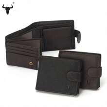 Genuine Leather Wallets Men Front Pocket Wallet Bifold Classic Male Purse With Coin Pocket And Multiple Card Slots,Birthday Fathers Day Annversary Gift For Him - Brown Color