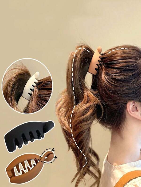 1pc/3pcs Banana Clip Clamps, Hair Claw Clips Vertical Twist Clamp, Summer Small Size For Thin Hair Accessories