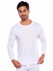 Playera Termica Manga Larga Para Hombre 100% Algodon Transpirable con Proteccion UV, Marca Alfani - Blanco - Ver 1