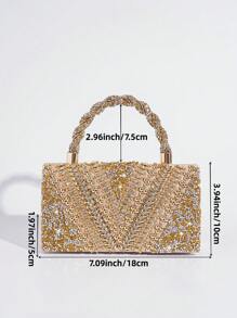 Bolso de embrague decorativo con adornos de rhinestone para la noche, estilo europeo y americano, bolso de fiesta para mujer, bolso de noche glamoroso con rhinestones